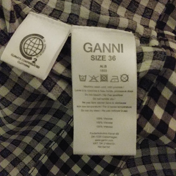 Ganni Gingham Crepe Wrap Dress - Picture 9 of 10